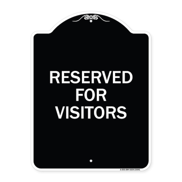 Signmission Reserved Parking Reserved Parking for Visitors Heavy-Gauge Aluminum Sign, 24" x 18", BW-1824-23041 A-DES-BW-1824-23041 - main